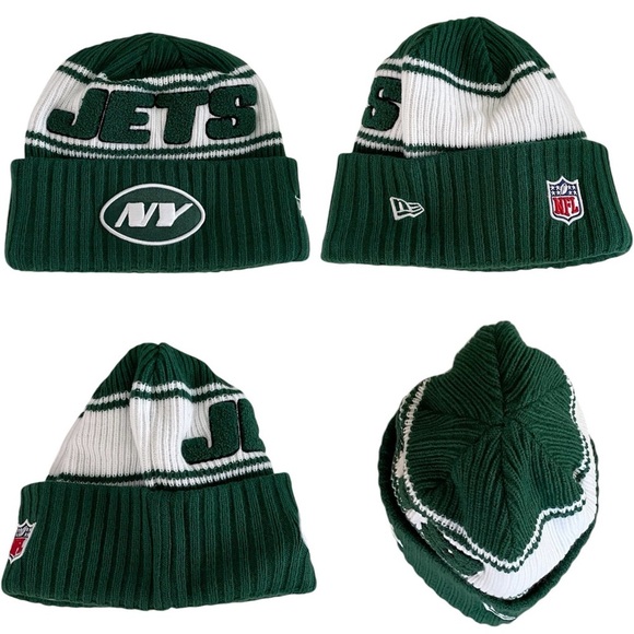 New Era NFL 2024 New York Jets Fleece Lined Cuffed Knit Green Hat Men’s M/L - Picture 9 of 9